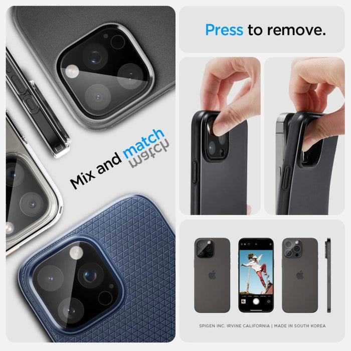 Spigen Optik.tR Camera Protector for iPhone 14 Pro / Pro Max / 15 Pro / Pro Max / 16 Pro / Pro Max - Black 2 pcs.