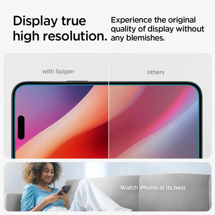 Spigen Glas.tR EZ Fit tempered glass for iPhone 15 / 16 - 2 pcs.