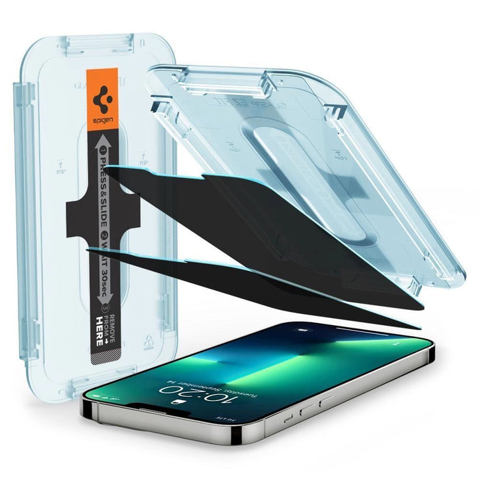 Spigen Glas.tR EZ Fit Privacy Tempered Glass for iPhone 13 / 13 Pro / 14 / 16e - 2 pcs.