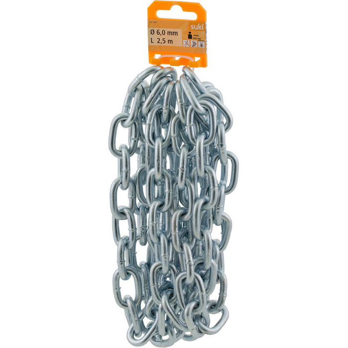 STEEL CHAIN WELDED 6 MM 2.5 M SUKI