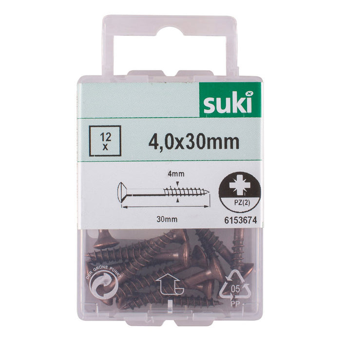 WOOD SCREW 4X30 MM SUKI 12 PCS