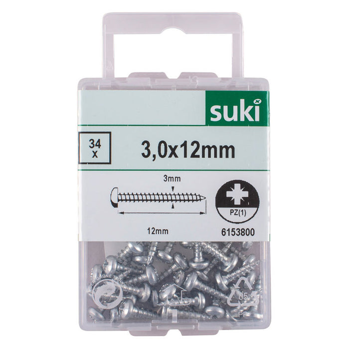 WOOD SCREW 3X12 MM SUKI 34 PCS