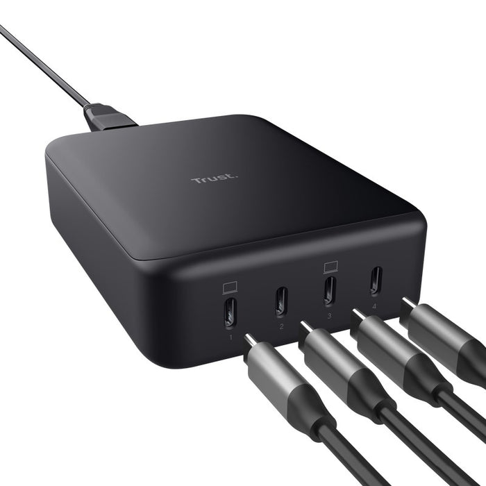 Trust Maxo - 240W GaN 4-port USB-C desk charger, black