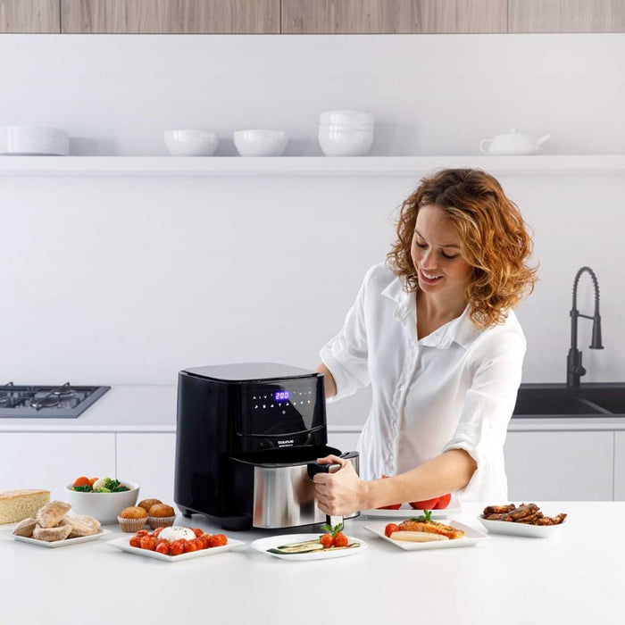 Taurus AF1450XD Single 5 L Stand-alone 1450 W Hot air fryer Black, Stainless steel