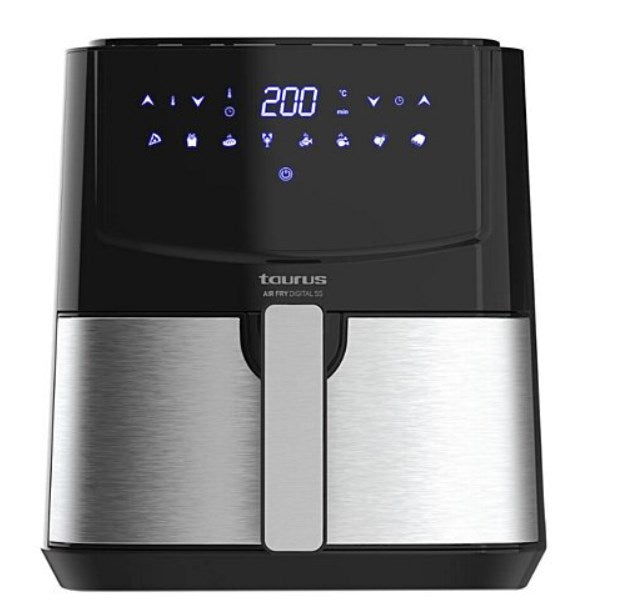 Taurus AF1450XD Single 5 L Stand-alone 1450 W Hot air fryer Black, Stainless steel