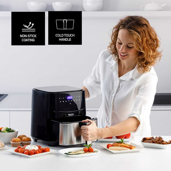 Taurus AF1450XD Single 5 L Stand-alone 1450 W Hot air fryer Black, Stainless steel