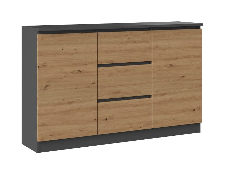 2D3S chest of drawers 120x30x75 cm, anthracite/artisan