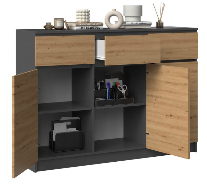 3D3S chest of drawers 120x40x97 cm, anthracite/artisan