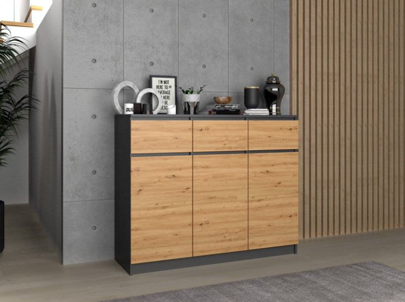 3D3S chest of drawers 120x40x97 cm, anthracite/artisan