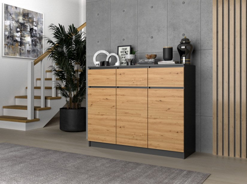 3D3S chest of drawers 120x40x97 cm, anthracite/artisan