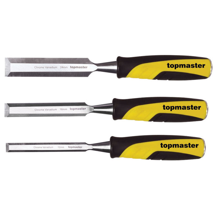 SET OF 3 CHISELS 12, 18 AND 24 MM TOPMASTER