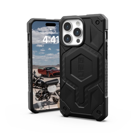 UAG Monarch Pro case with MagSafe for iPhone 15 Pro Max - black carbon