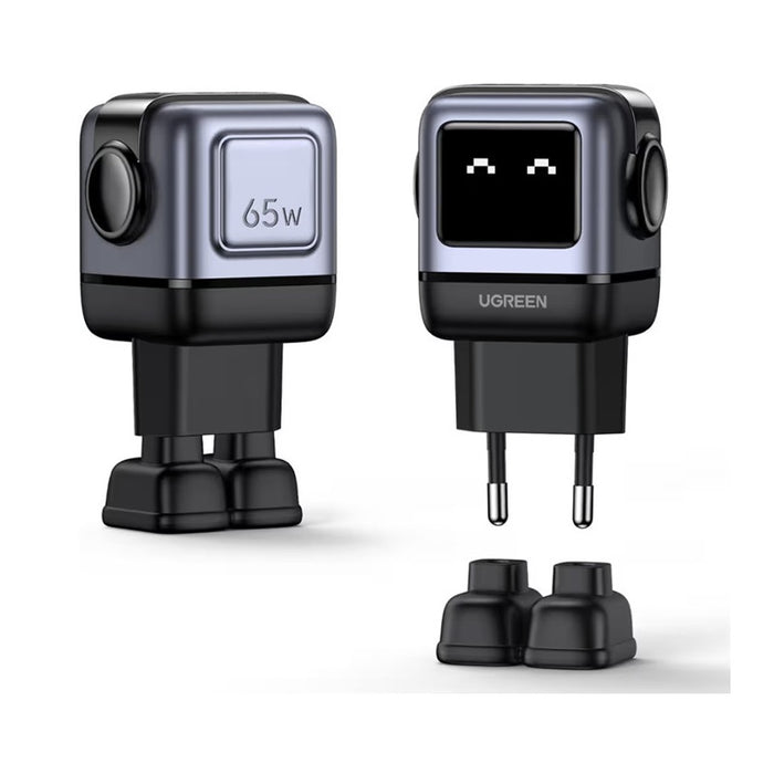 CD361 CHARGER 2xUSB-C,1xUSBA,65W,ROBOT,UGREEN - GRAY
