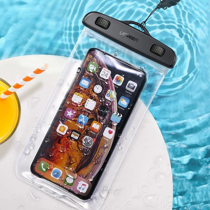Ugreen LP186 60959 case waterproof IPX8 for 4-6.5" smartphone - black and transparent