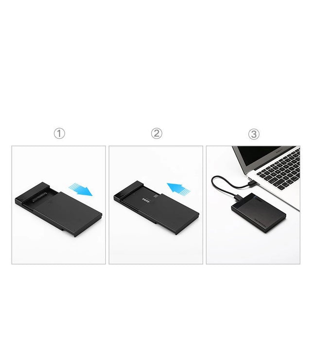 Ugreen bay for HDD SSD disk housing 2.5 '' SATA USB 3.2 Gen 1 (5 Gbps) micro USB SuperSpeed + 0.5 m cable black (US221 30848)