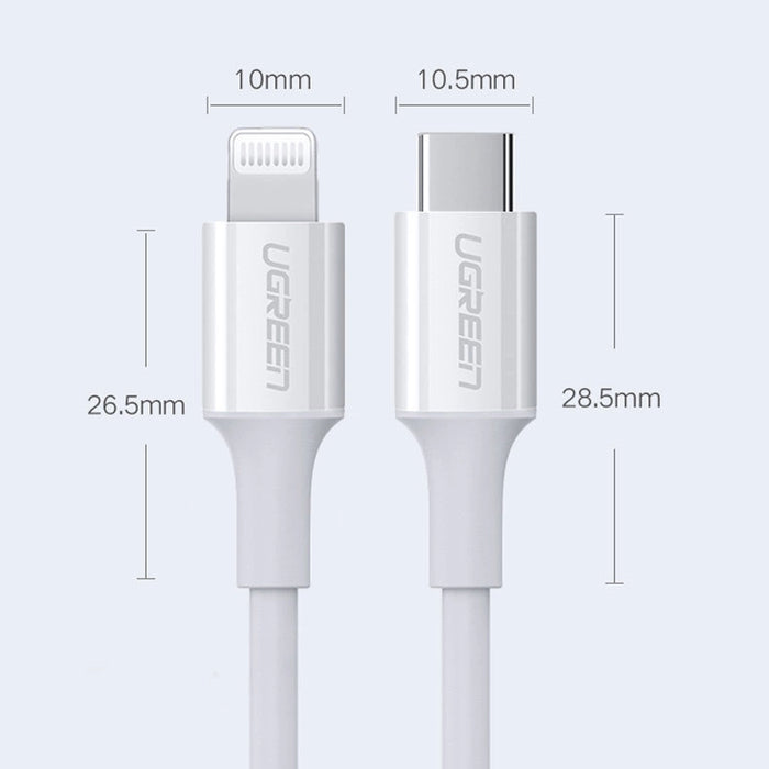 Ugreen US171 Lightning - USB-C PD Cable 20W 3A 480Mb/s 1.5m - White