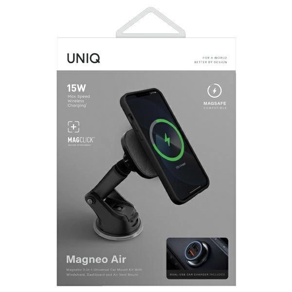Uniq Magneo car holder with inductive charger for cockpit/window - gray