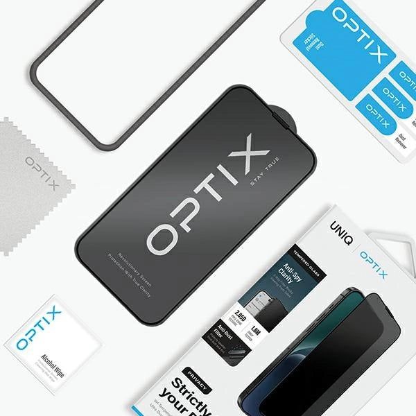 Uniq Optix Privacy Tempered Glass for iPhone 15/14 Pro with Applicator