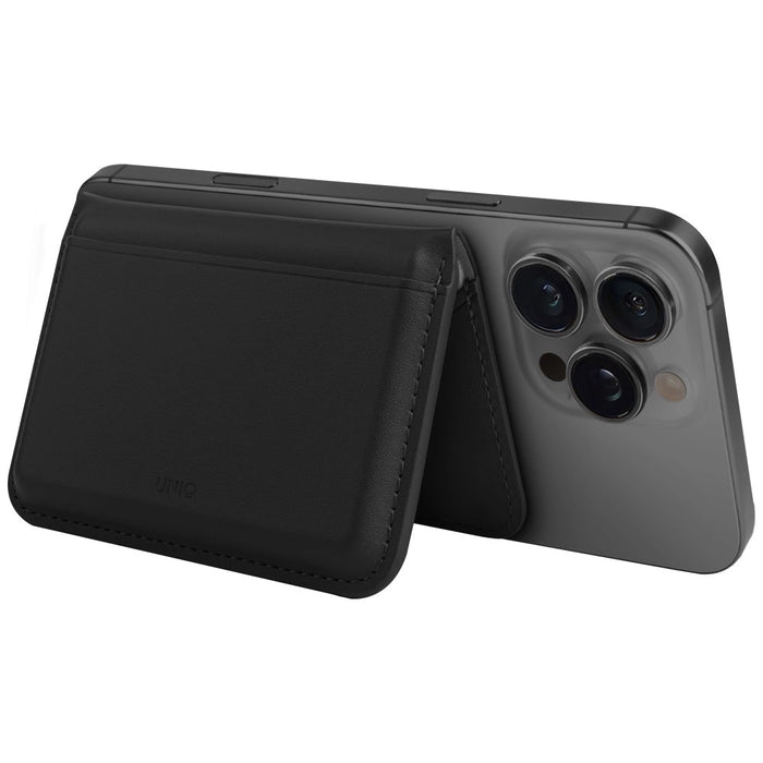 Uniq Lyden DS RFID Magnetic Wallet with Phone Stand - Black