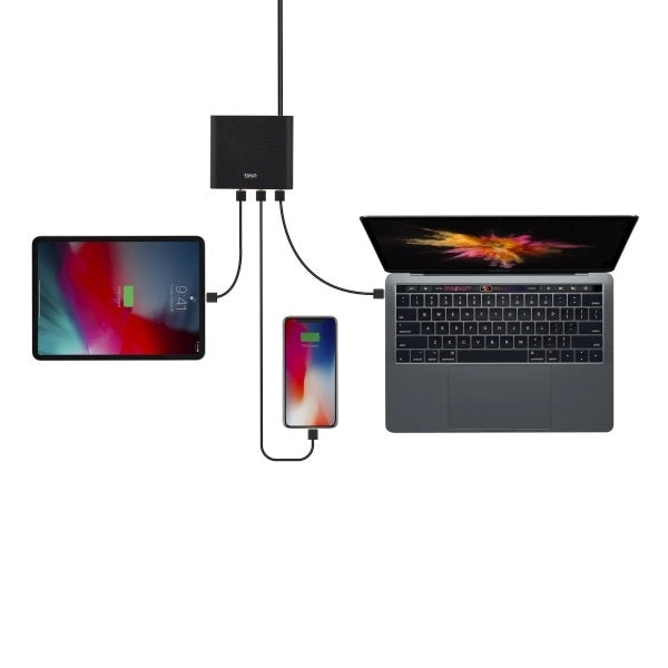 HUB Uniq Surge LITHOS Collective 90W 2xUSB-A QC 3.0 / 2xUSB-C PD 3.0 - black