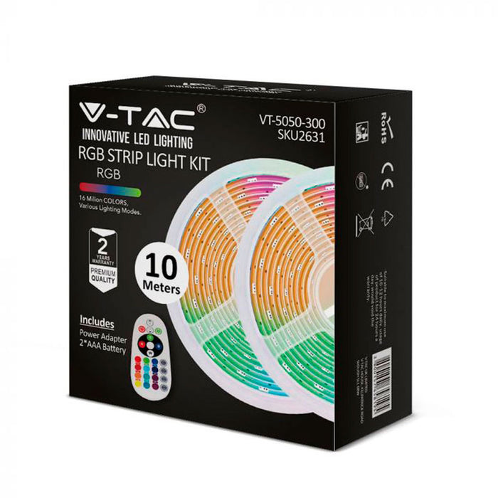 LED STRIP SET 2X5M RGB IP20 V-TAC