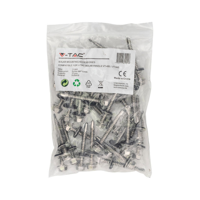 SCREW M6X50MM FOR PANEL 30 PCS V-TAC 11393