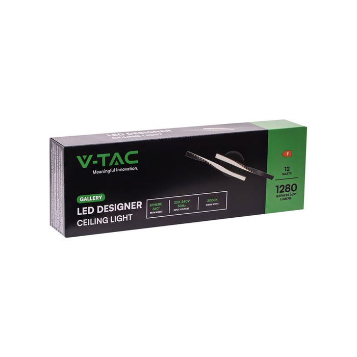 LED CEILING LAMP 12W 3000K 1280LM BLACK V-TAC