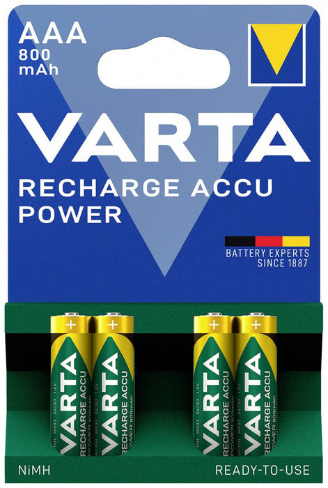 Batteries Varta RECH.ACCU POWER AAA 800mAh BLI 4