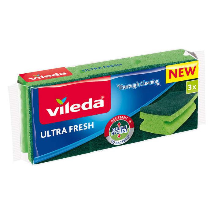 KITCHEN SPONGE 3 PCS ANTI-BAC ULTRA VILEDA ULTRA FRESH