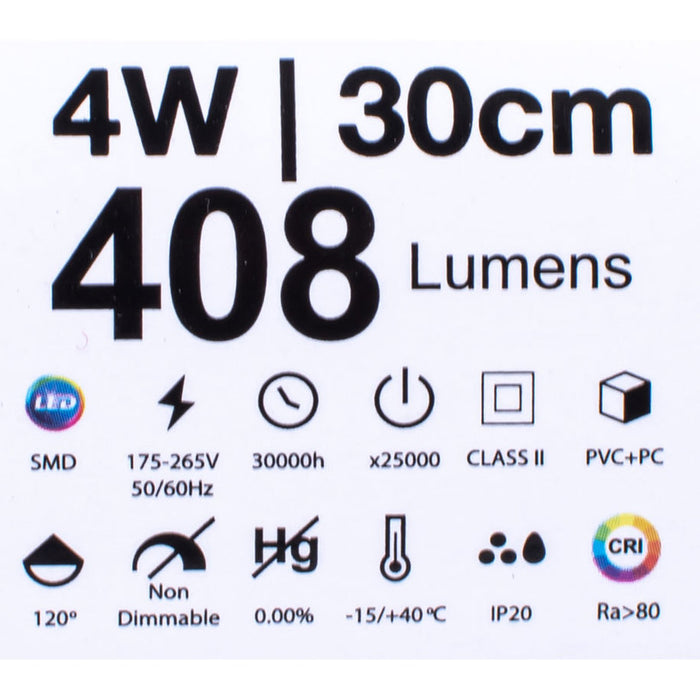 LED LINE FLUMINUM 4W 4000K 31CM WITH KEY AND CABLE WITH PLUG VITO LEDLINE-P