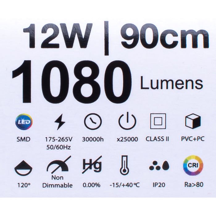 LED LINE FLUMINUM 12W 4000K 87CM WITH KEY AND CABLE WITH PLUG VITO LEDLINE-P