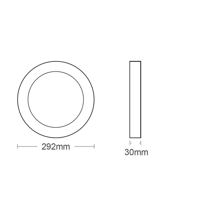 LED PANEL 24W 4000K 2640LM Ф292MM EXTERIOR VITO