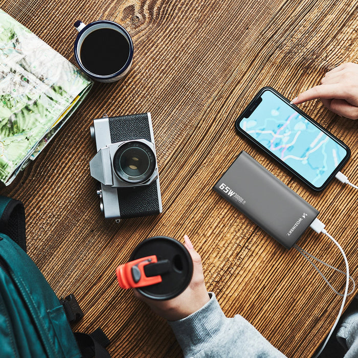 Powerbank Wozinsky K65+ 65W 30000mAh 2x USB-C, 1x USB-A 65W - gray