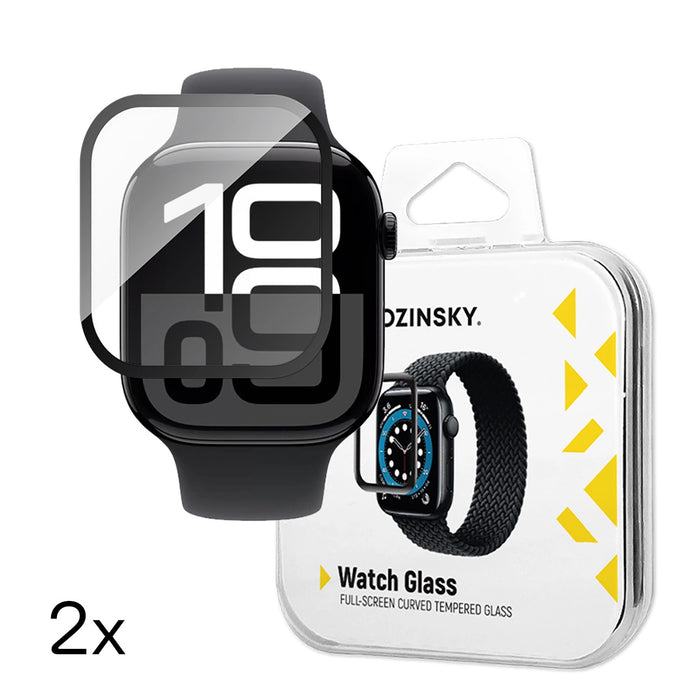 Wozinsky Full Glue Tempered Glass with Black Frame for Apple Watch 46mm (2 pcs.)