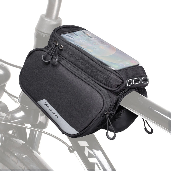 Wozinsky frame bike bag + detachable phone cover up to 6.5 "1.5l black (WBB7BK)