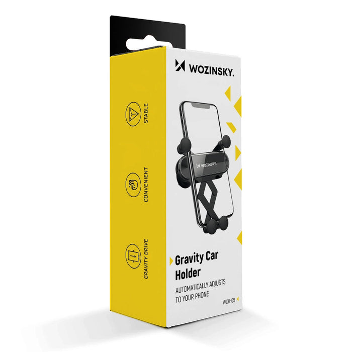 Wozinsky car phone holder gravity for ventilation grille black (WCH-05)