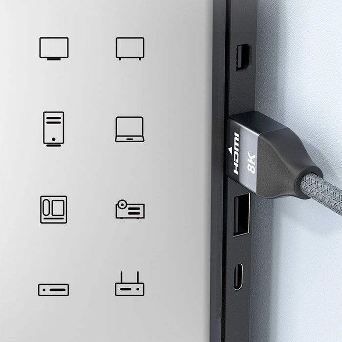 Wozinsky cable HDMI 2.1 8K 60 Hz 48 Gbps / 4K 120 Hz / 2K 144 Hz 5 m Silver (WHDMI-50)