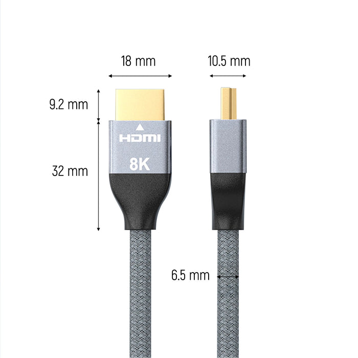 Wozinsky cable HDMI 2.1 8K 60 Hz 48 Gbps / 4K 120 Hz / 2K 144 Hz 5 m Silver (WHDMI-50)