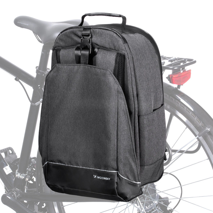 Wozinsky bike pannier bag, bike backpack with frame, 2in1, 40l, black (WBB33BK)
