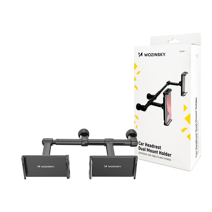 Wozinsky dual car phone holder for headrest black (WTHBK1)