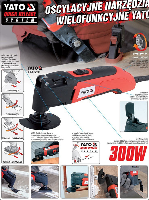 Yato YT-82220 oscillating multi-tool Black, Red 300 W 22000 OPM