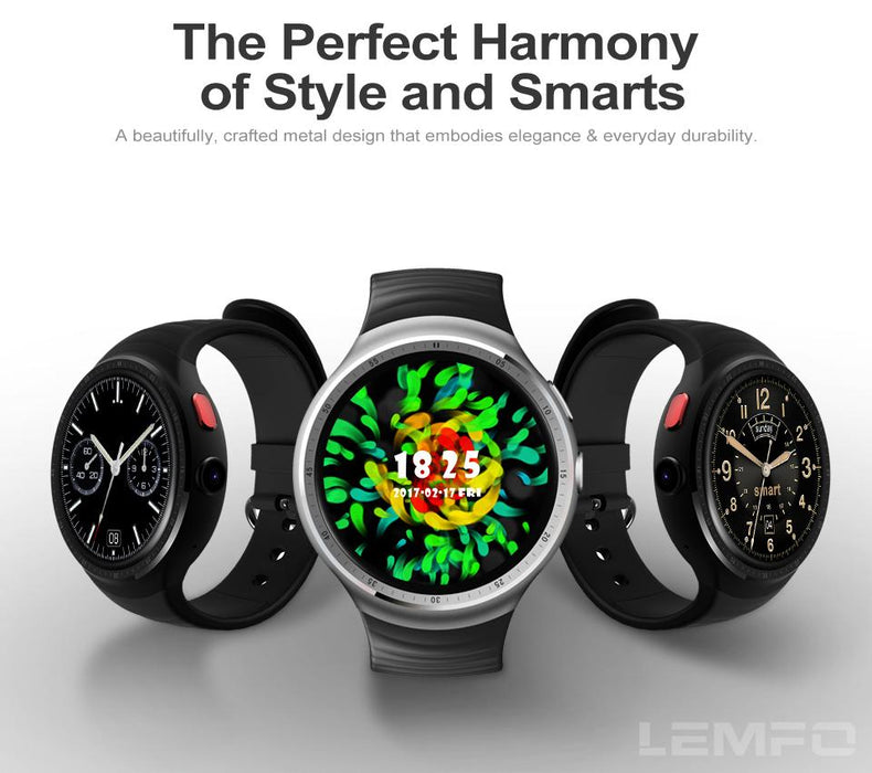 A smart watch camera LEMFO LES1 Android 5.1 MTK6580 1GB + 16GB - Smart Watches