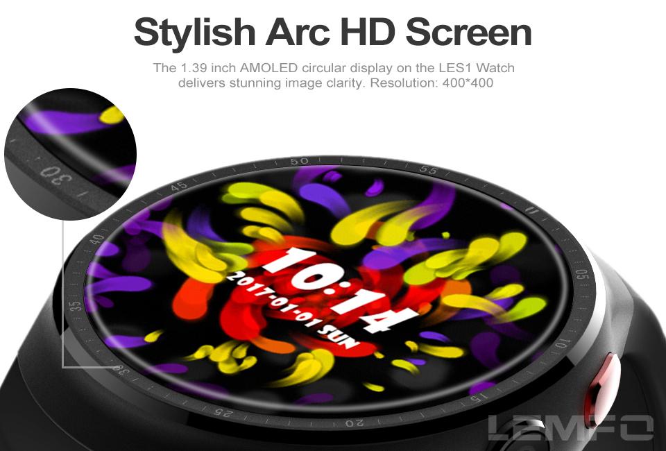 A smart watch camera LEMFO LES1 Android 5.1 MTK6580 1GB + 16GB - Smart Watches