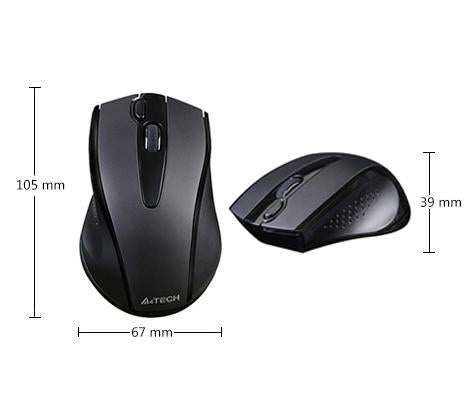 A4tech V-Track G9-500FS Wireless Silent Mouse, Black