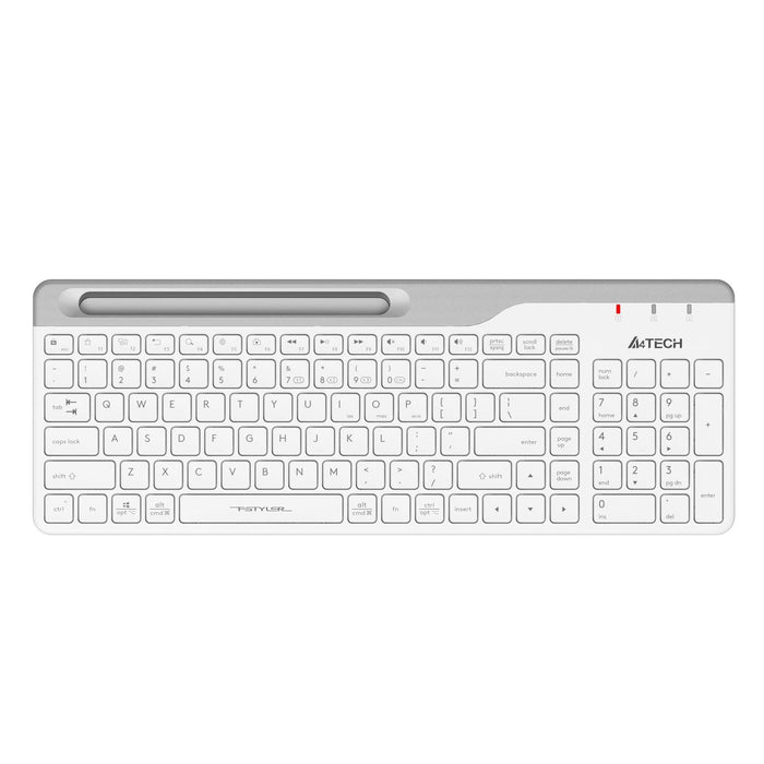A4tech Fstyler FBK25 Wireless Keyboard, Bluetooth, 2.4G, Phone Stand, Cyrillic, White