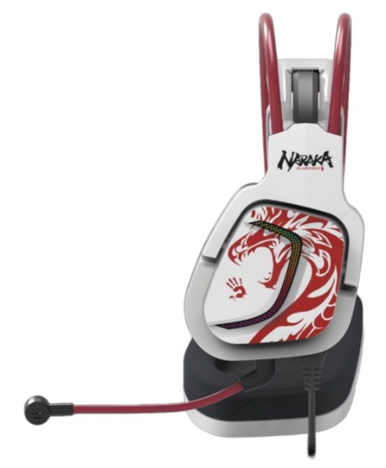 Gaming headphones A4TECH Bloody G575 Naraka, USB, 7.1, RGB, Microphone, White