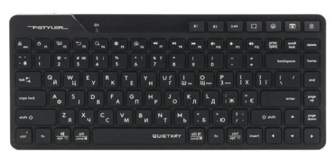 A4tech FBK26C AS Fstyler wireless mini silent keyboard, Multi-mode, rechargeable battery, USB, Cyrillic