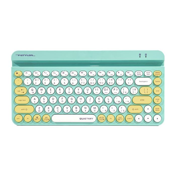 A4tech Fstyler FBK30 Wireless Keyboard, Bluetooth, 2.4G, Phone Stand, Cyrillic, Avocado