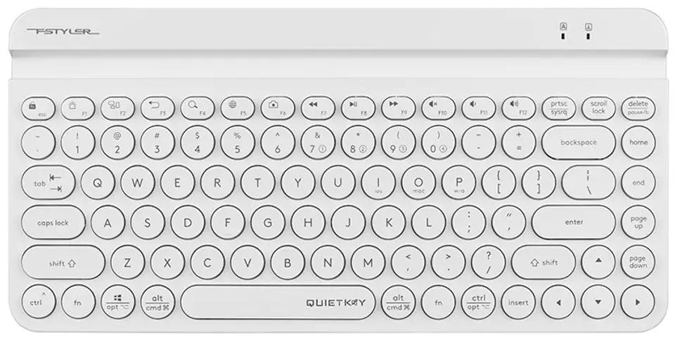 Wireless keyboard A4tech Fstyler FBK30, Bluetooth, 2.4G, Phone stand, Cyrillic, White