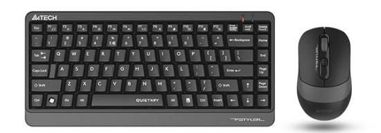 A4TECH Fstyler FGS1110Q Keyboard and Mouse Set, Wireless, Gray